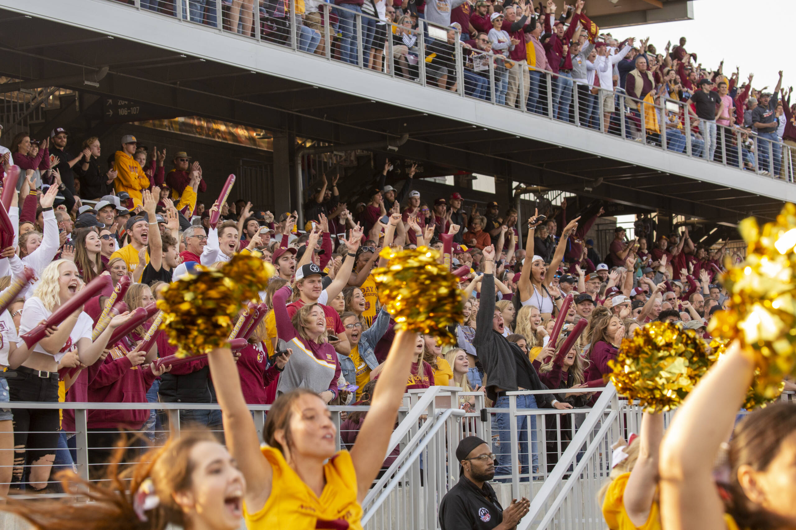 Students cheering at Northern State University
