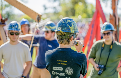 students with hard hats on