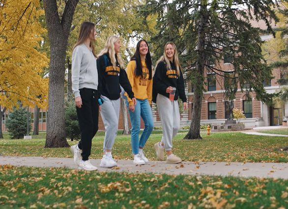 NSU Students Fall Northern Students walking on campus
